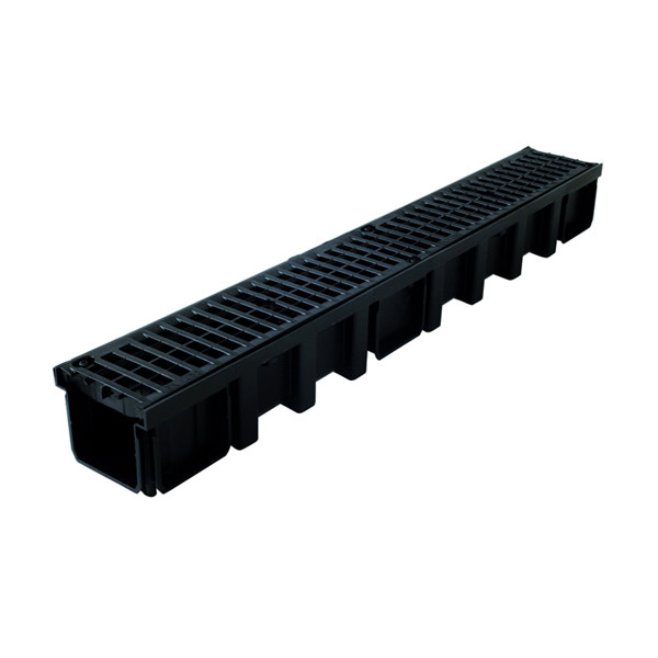 nicoll caniveau 1m grille polyamide b125 largeur 130 noir distriartisan
