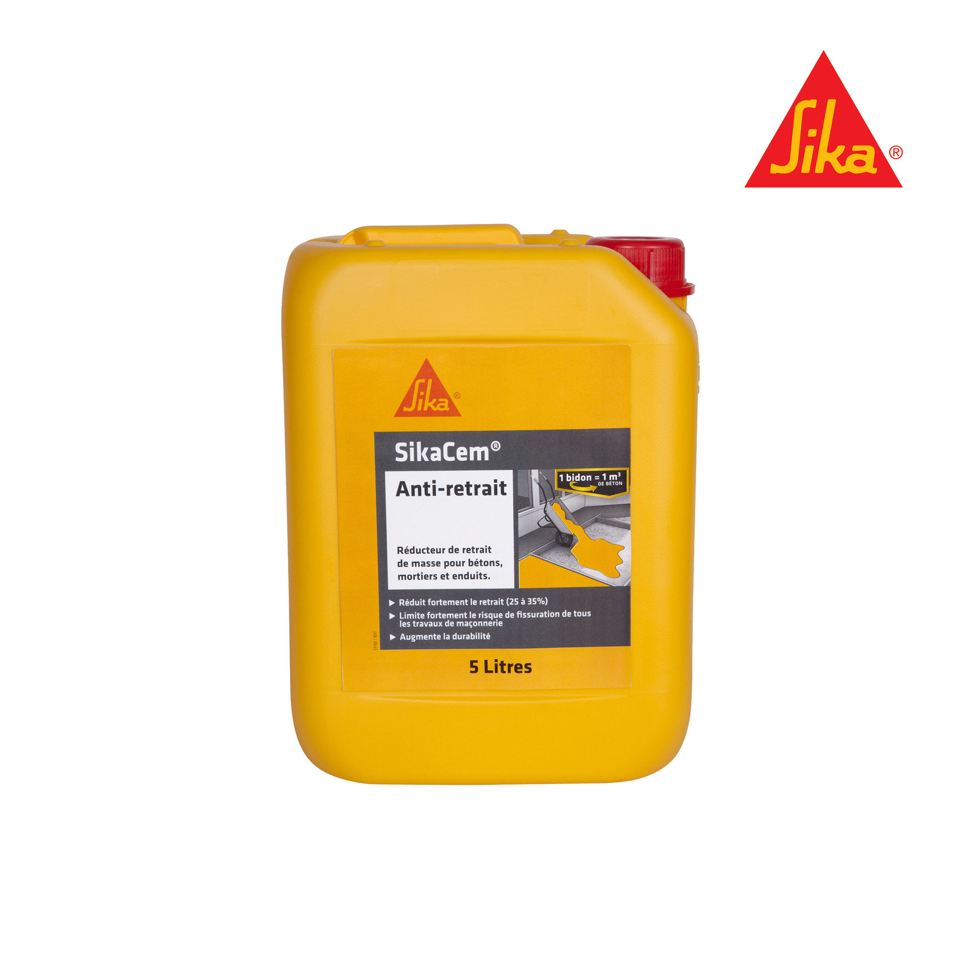 sika agent reducteur de retrait pour beton et mortier cem anti retrait 5l distriartisan