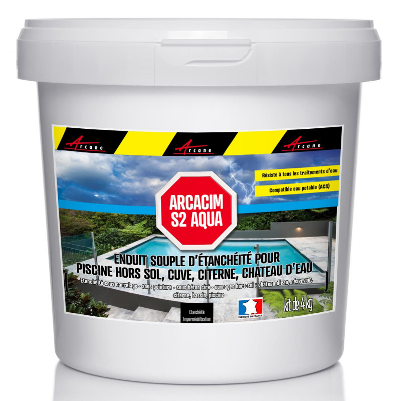 arcane industries etancheite bassin citerne beton enduit souple pour ouvrage hors sol ou fissure piscine sous carrelage arcacim s2 gris marron proche ral 7013 conditionnement au choix distriartisan