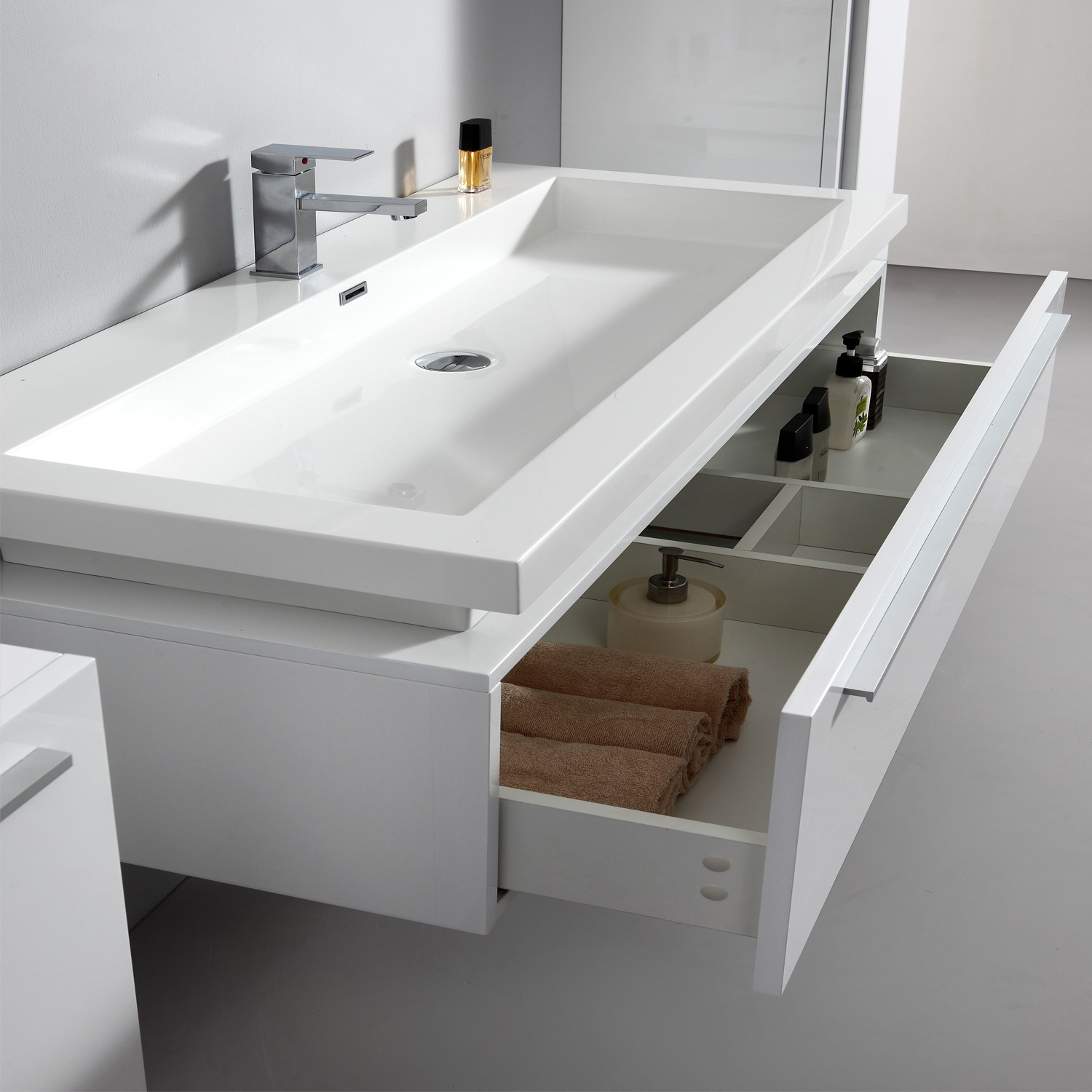 ensemble complet meuble de salle de bain rio 1 vasque 1 miroir blanc distriartisan