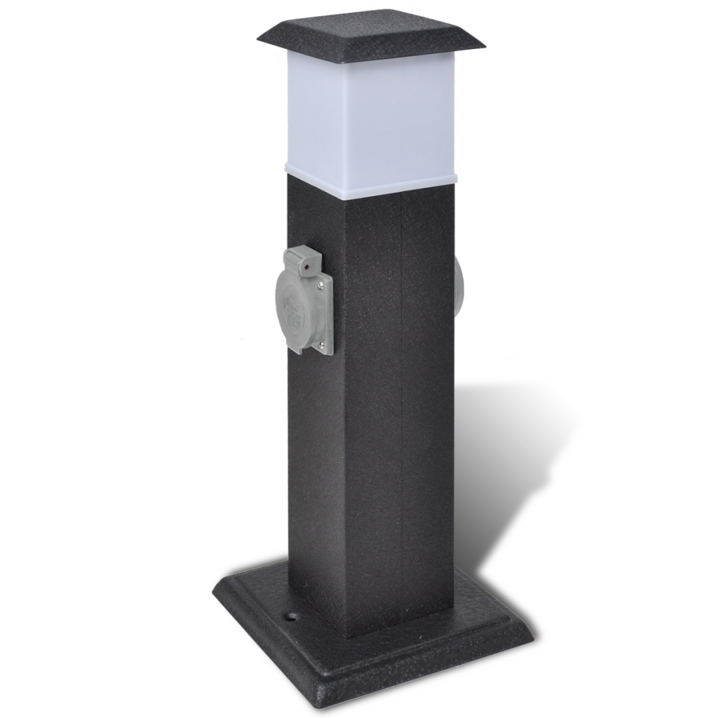 vidaxl borne jardin electrique 2 prises avec lampe distriartisan