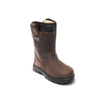 Bottes fourrées gaston mille kama s3 ci en cuir marron embout et semelle acier - taille au choix