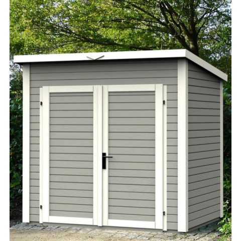 Abri de jardin en bois peint gris 3,16 m2 - skur3 gris