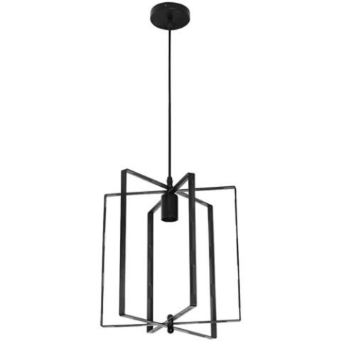 Suspension nobel métal noir carré 60w