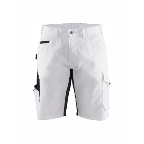 Short de peintre stretch Blanc/Gris-Foncé 10941330 - Taille au choix