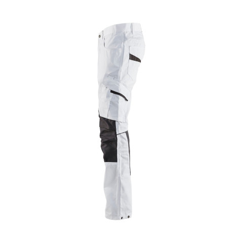 Pantalon Peintre +stretch Blanc/Gris-Foncé 10951330 - Taille au choix