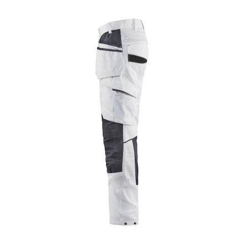 Pantalon Peintre +stretch avec poches flottantes Blanc/Gris-Foncé 10961330 - Taille au choix