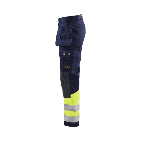 Pantalon artisan multinormes Marine/Jaune-Fluo 14791514 - Taille au choix