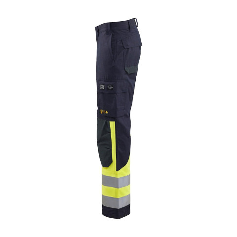 Pantalon multinormes inhérent Marine/Jaune-Fluo 14881512 - Taille au hoix
