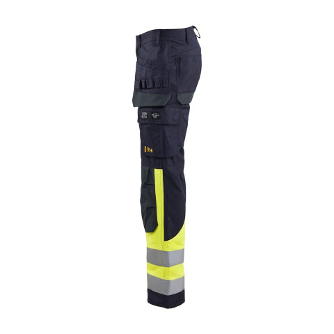 Pantalon multinormes inhérent avec poches flottantes Marine/Jaune-Fluo 14891512 - Taille au choix