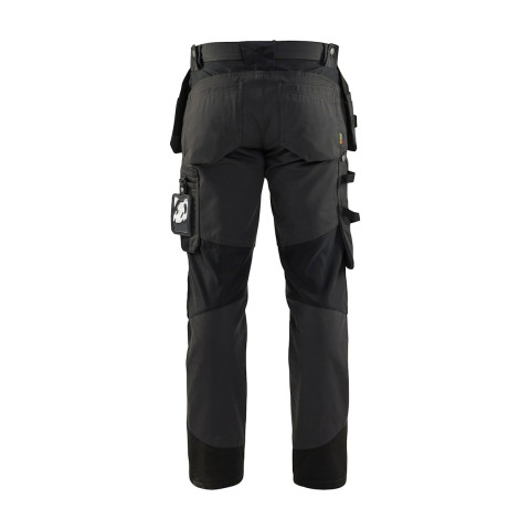 Pantalon artisan stretch Gris-Foncé/Noir 15541860 - Taille au choix