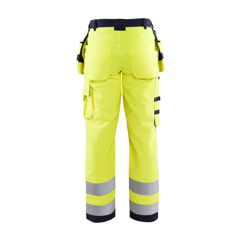 Pantalon artisan multinormes à poches flottantes Jaune-Fluo/Marine 15791514 - Taille au choix