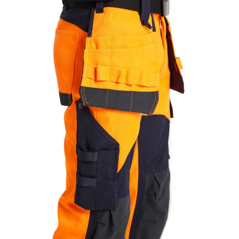 Pantalon multinormes inhérent avec poches flottantes Orange-Fluo/Marine 15891513 - Taille au choix