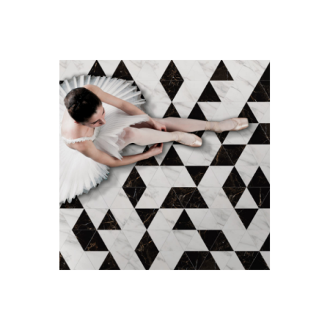 Carrelage triangulaire imitation marbre blanc 23,2 x 20,1 cm varenna 