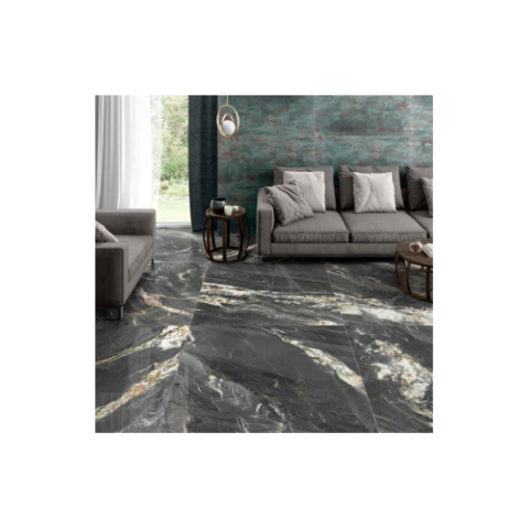 carrelage imitation marbre noir et marron cosmic black 120 x 120 cm distriartisan