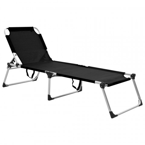 Chaise longue pliable extra haute pour seniors aluminium - Couleur au choix