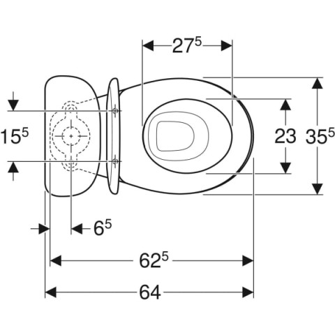 Pack WC au sol à fond creux Bastia Rimfree GEBERIT - 501.689.00.1