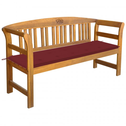 Banc de jardin avec coussin 157 cm bois d'acacia massif - Couleur du coussin au choix