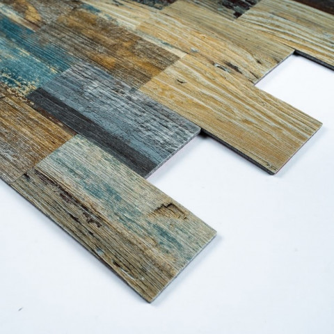 antevia materiaux carrelage mural adhesif lot 6 pieces effet bois modele rectangle gris beige distriartisan