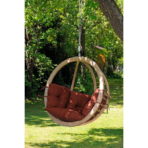 Chaise globo à suspendre avec coussin - Couleur au choix