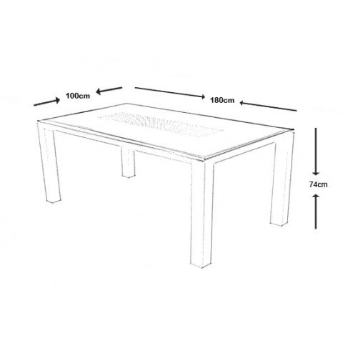 Table de jardin florence 180cm - Gris