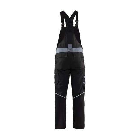 Cotte à bretelles retardant flamme Noir/Gris-Clair 28611516 - Taille au choix
