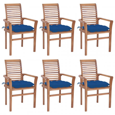 Chaises à dîner avec coussins anthracite teck solide - Couleur des coussins et nombre de chaises au choix