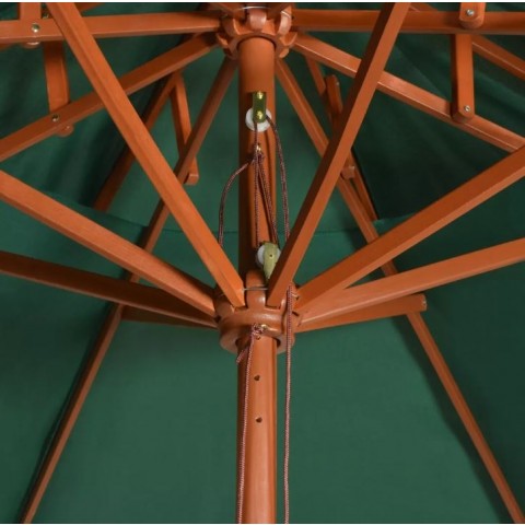 Parasol de terrasse 270 x 270 cm poteau en bois vert