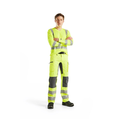 T-shirt à manches longues col V haute-visibilité anti-UV 33831011 - Couleur et taille au choix