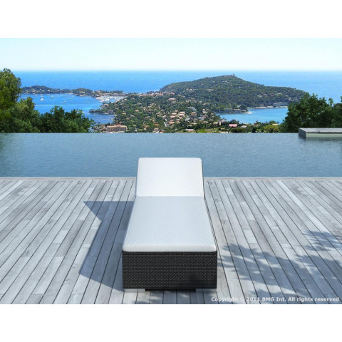 Bain de soleil résine noire coussin blanc
