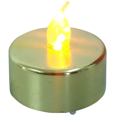 12 bougies dorées leds flamme - Coloris au choix