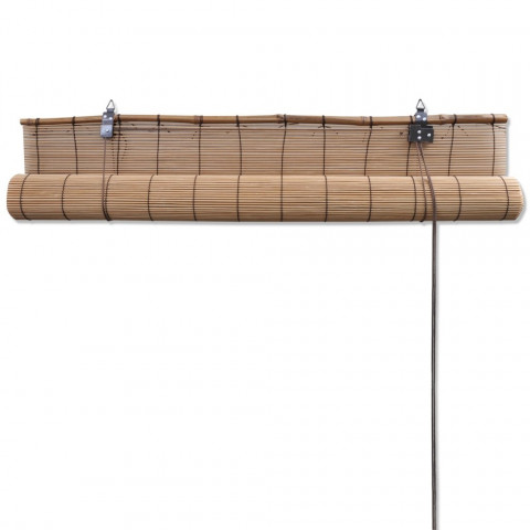 Store enrouleur bambou brun 120 x 160 cm fenêtre rideau pare-vue volet roulant 