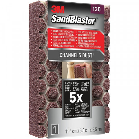3m - 990474 - éponge abrasive ultra flexible p120
