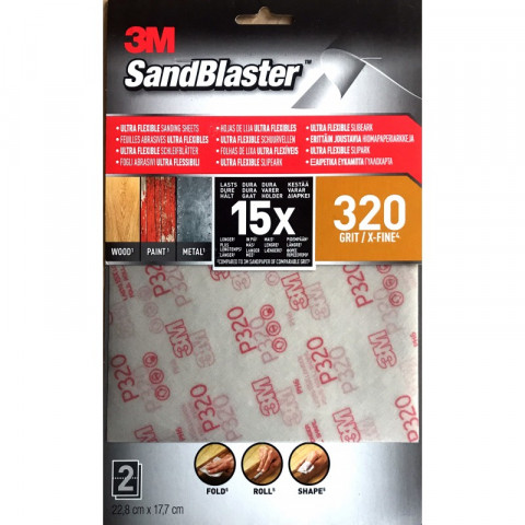 3m - 990559 - sandblaster feuilles abrasives ultra flexibles gris
