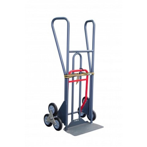 Diable standard bavette fixe + repliable à poignées fermées et roues étoiles 350 kg
