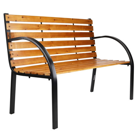 Banc de parc marron 122x60x81 cm