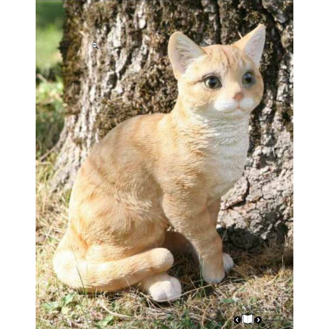 Chat assis en résine 30 cm - Couleur au choix