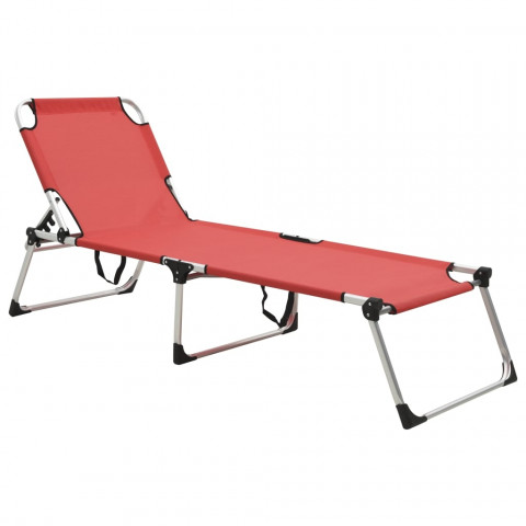 Chaise longue pliable extra haute pour seniors aluminium - Couleur au choix