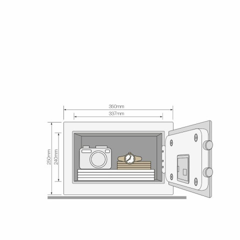 Coffre biométrique de haute sécurité YALE YSFM/250/EG1 - 18.6 litres - 28293000