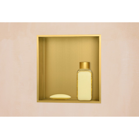 Niche de rangement en inox à encastrer spécial douche 30x30x10 finition gold by Eurosanit