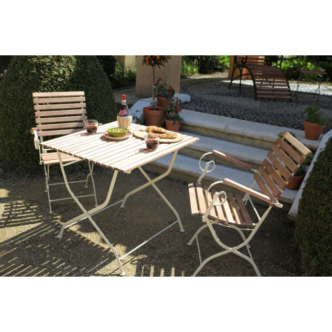 Chaise pliable en bois et métal - Couleur au choix