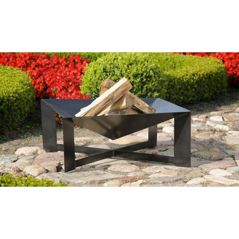Brasero en acier pieds croisés design noir