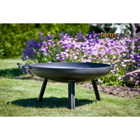 Brasero rond en acier 3 pieds fins 80 cm