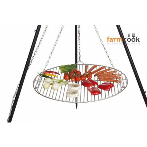Grill de cuisson en acier inoxydable sur trépieds nobel - Dimension au choix
