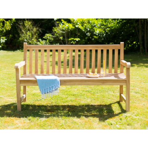 Banc de jardin 3 places en teck c fsc 150cm  marron