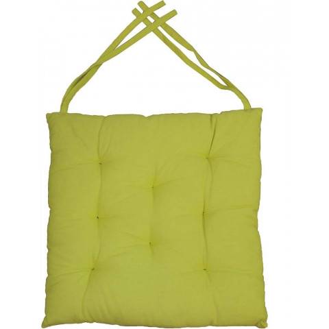 Galette de chaise en coton uni 40 cm 8 points - Couleur au choix