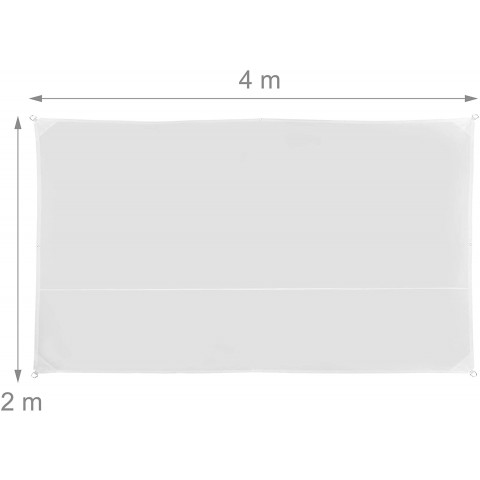 Voile d'ombrage rectangle 2 x 4 m blanc 
