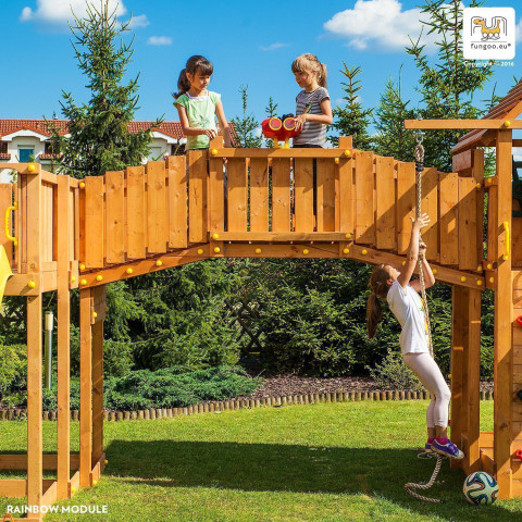 Plateforme de jeux en bois rainbow fortress