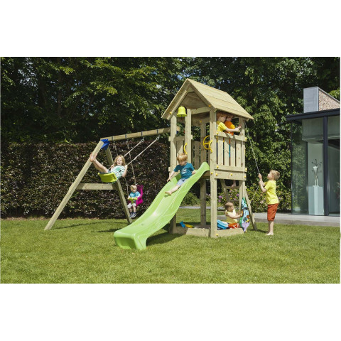 Aire de jeux en bois kiosk avec balançoires