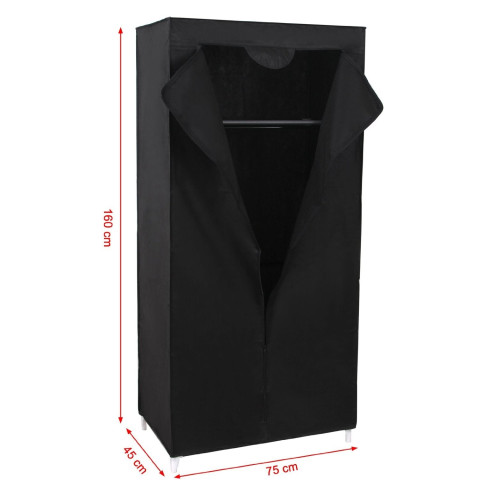 Armoires penderie tissu meuble de rangement noir 160 cm